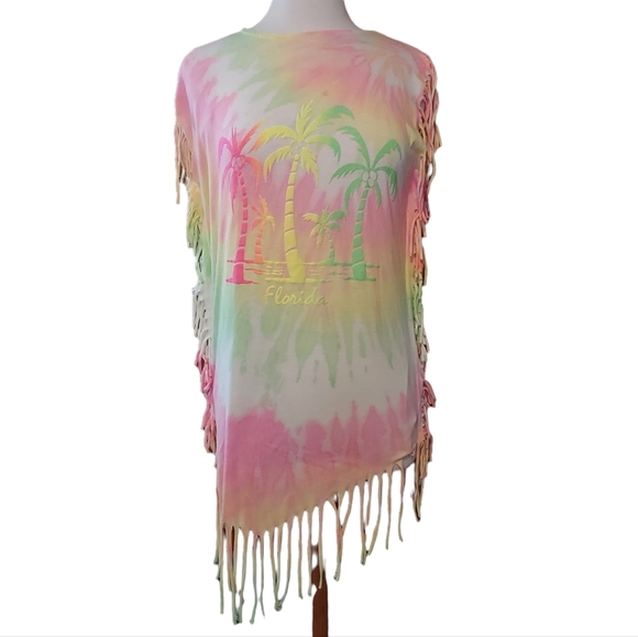 Florida Other - bathing suit cover up os Sleeveless Tiedye Fringe Florida Woman dress Bl…